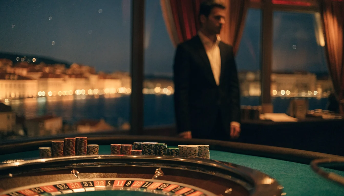 Hrvatski casino lounge s ruletom i pogledom na Jadran