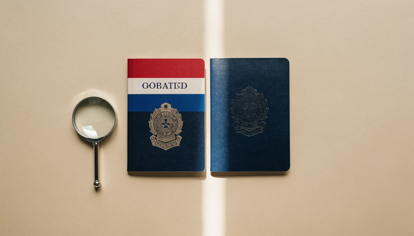 Hrvatska putovnica odvojena od strane putovnice na stolu