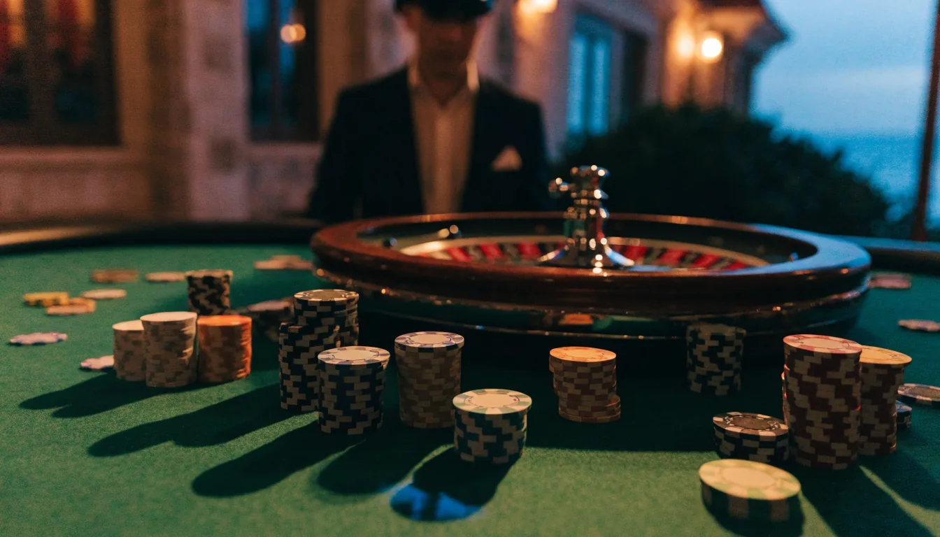 Stol za rulet u hrvatskom casinu s djeliteljem i ulozima
